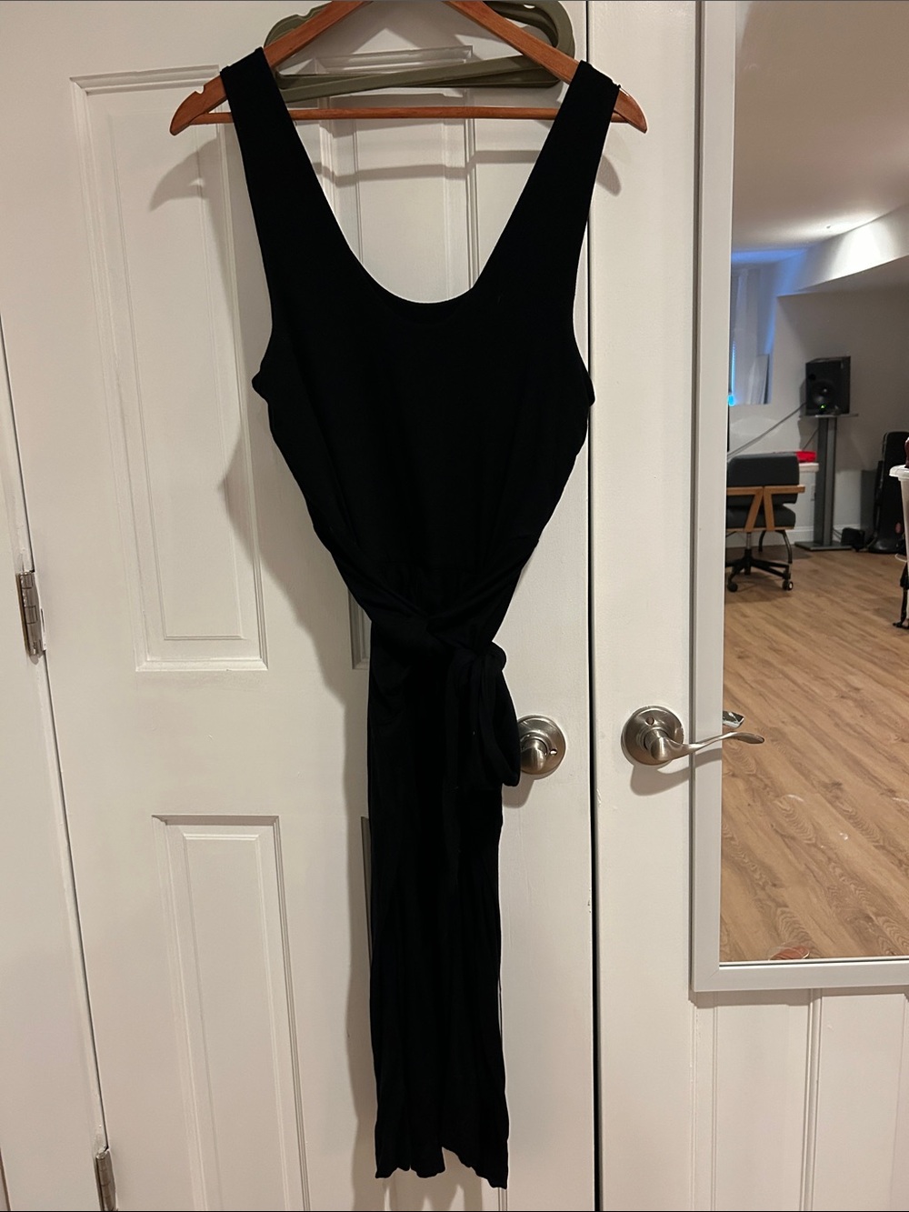 GAP Black Sleeveless Maxi Dress with Tie Waist